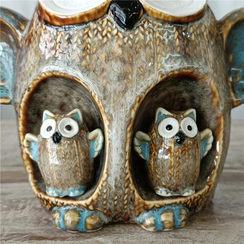 tirelire hibou déco céramique