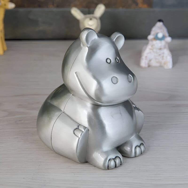 tirelire hippopotame inox