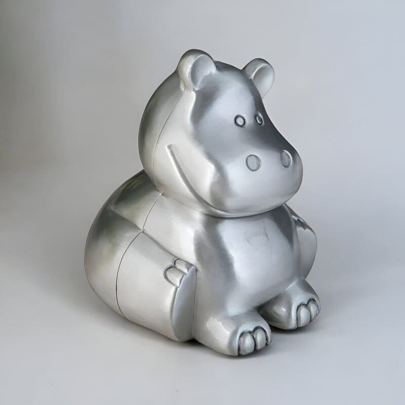 tirelire hippopotame en métal