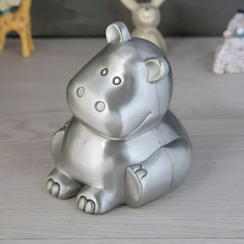 tirelire hippopotame metal