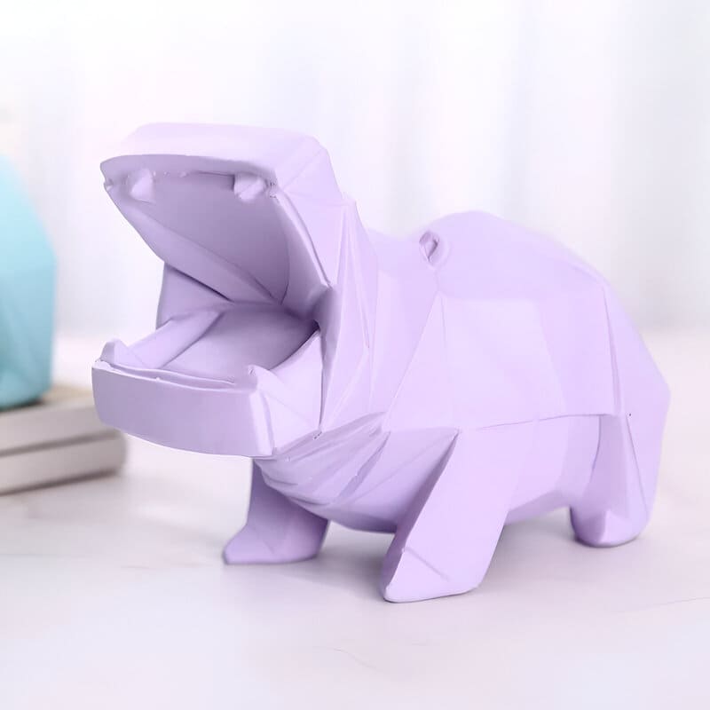 tirelire hippopotame violet