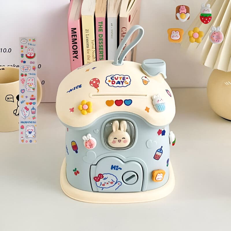 tirelire maison lapin personnalisé