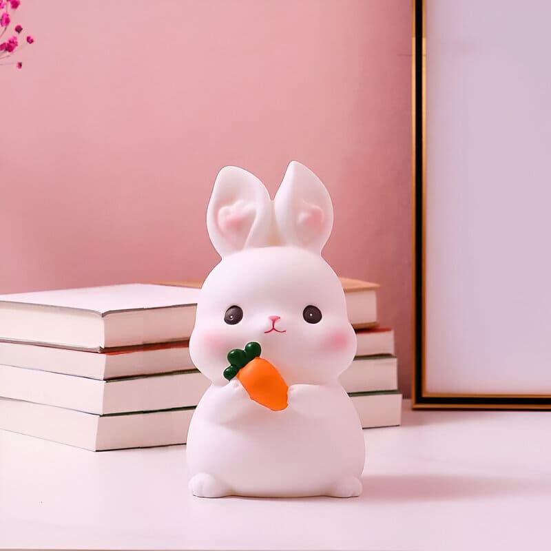 tirelire lapin rose carotte