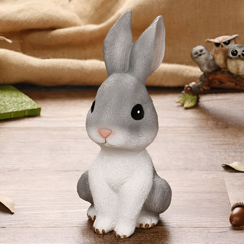 tirelire lapin vintage gris
