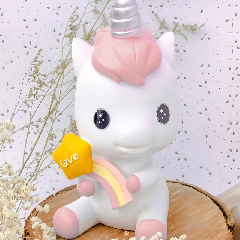 tirelire licorne blanche et rose