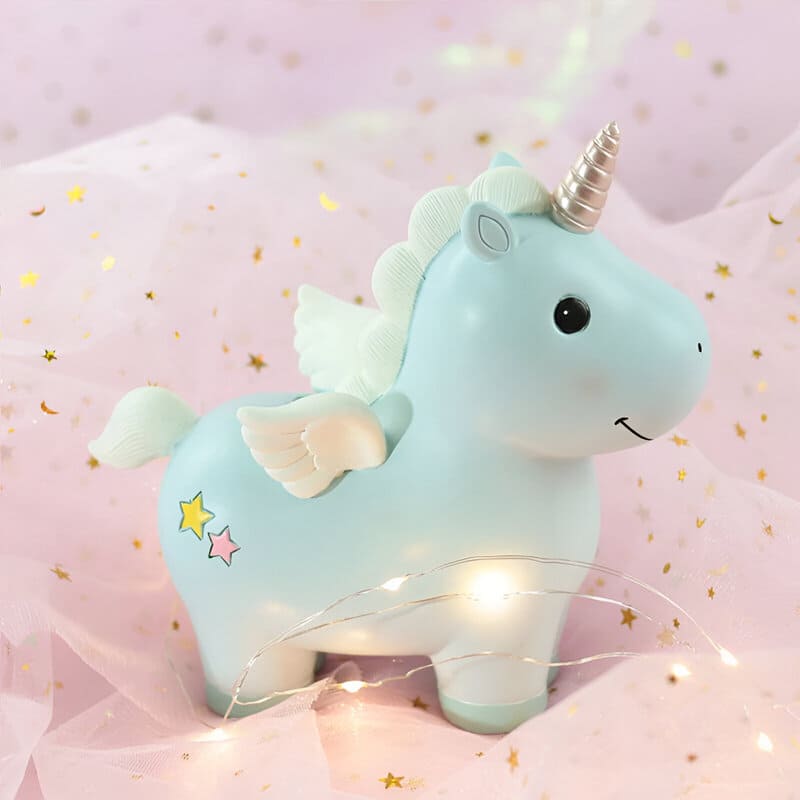tirelire licorne garçon bleu