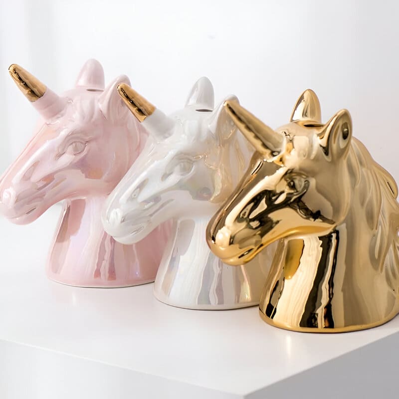tirelire licorne dore