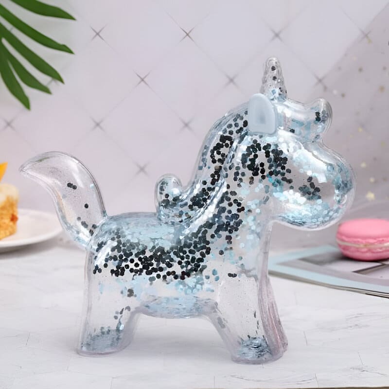 tirelire licorne plastique bleu