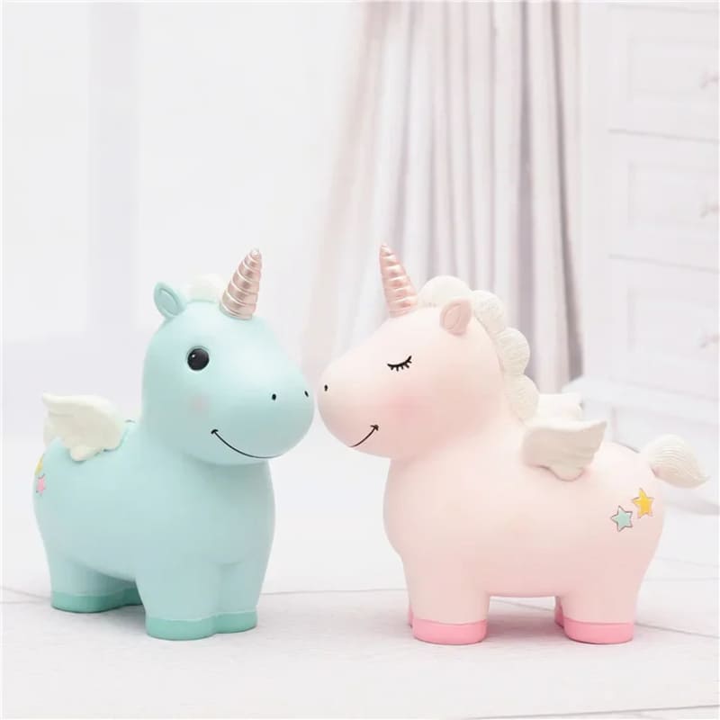 licorne tirelire enfant rose