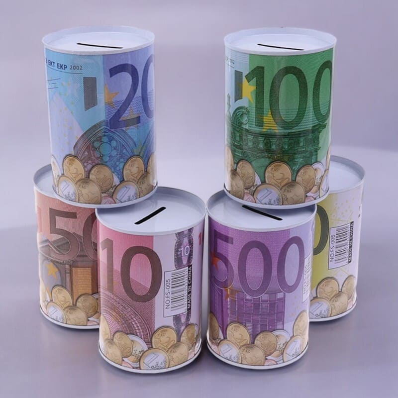 tirelire métal euros