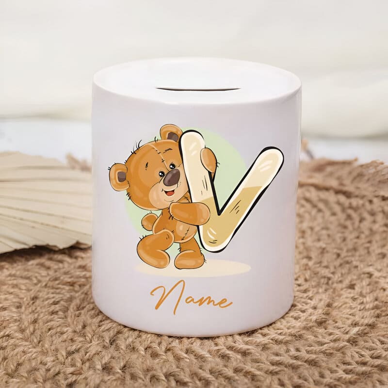 tirelire personnalisee avec prenom lettre V