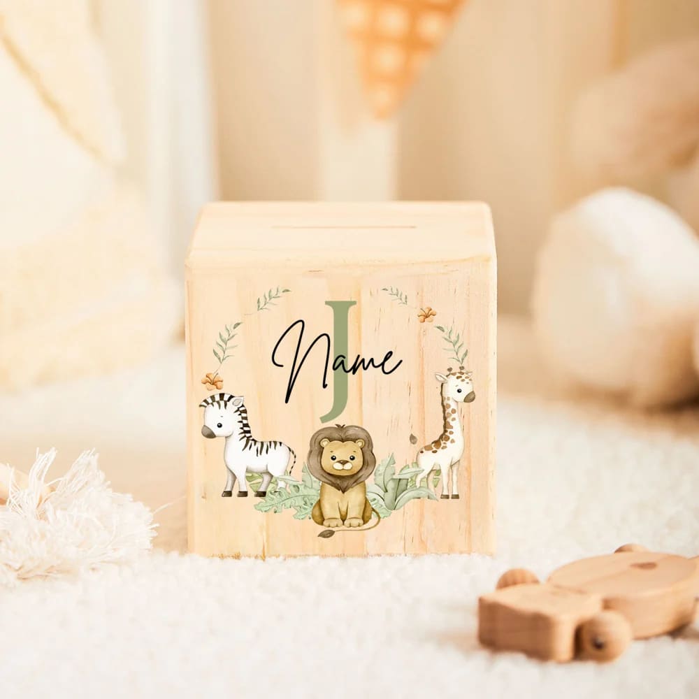 tirelire prénom personnalisé en bois lettre J