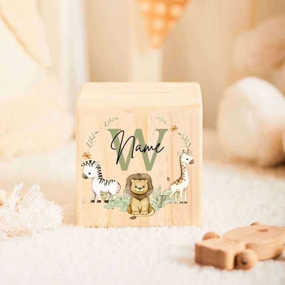 tirelire prénom personnalisé en bois lettre W