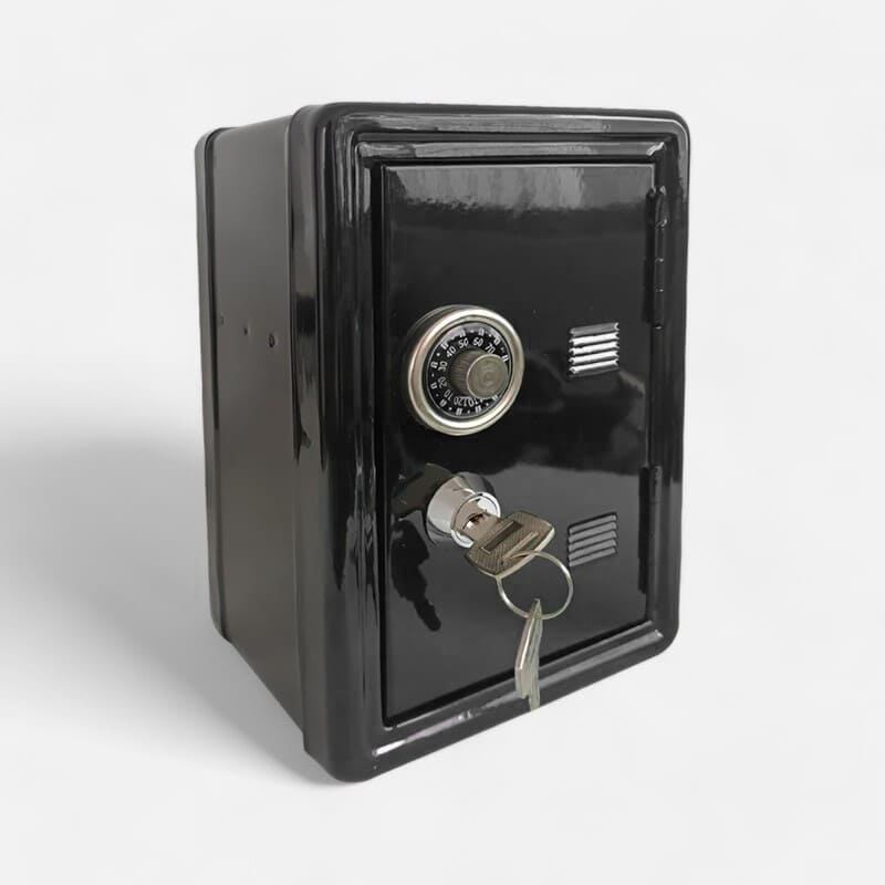 tirelire boite sécurisée à clé noir