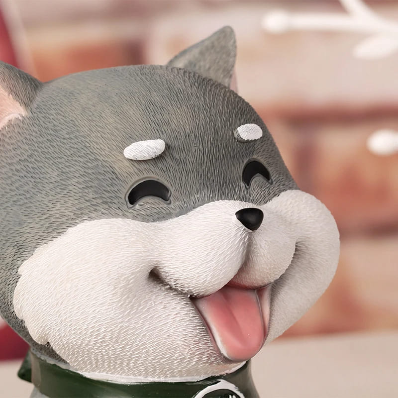 tirelire shiba inu gris