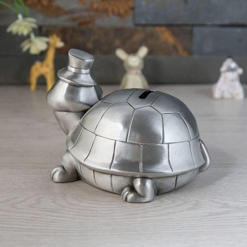 tirelire tortue en métal