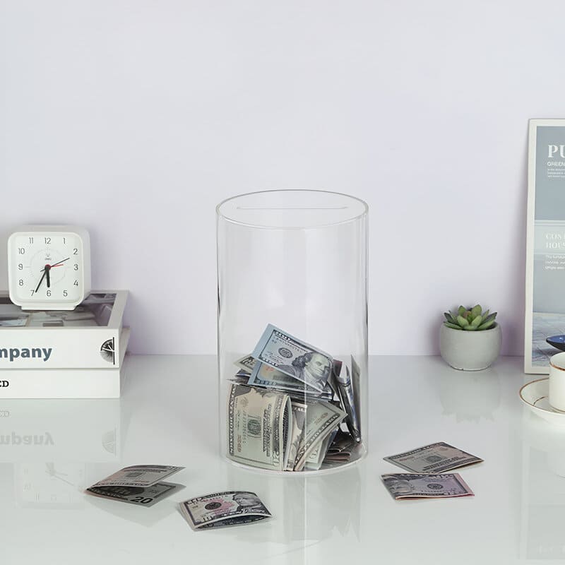 tirelire transparente sans ouverture