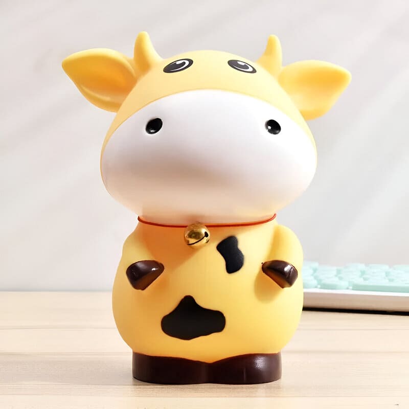tirelire vache multicolore jaune