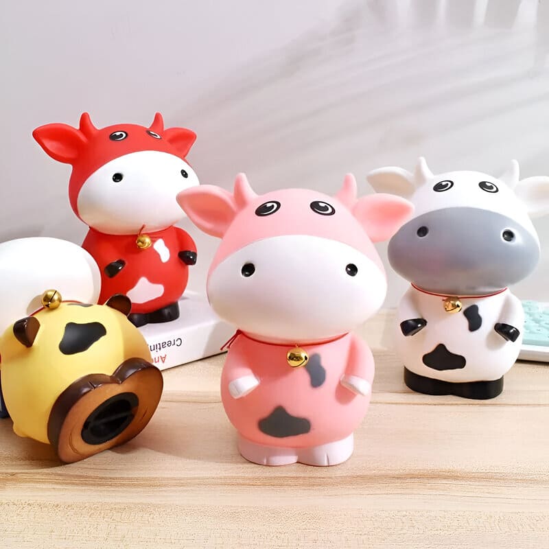 Tirelire Enfant Vache Mignonne - Tirelire Forme Animal Pour Garçons Filles, Cadeau Épargne Adorable