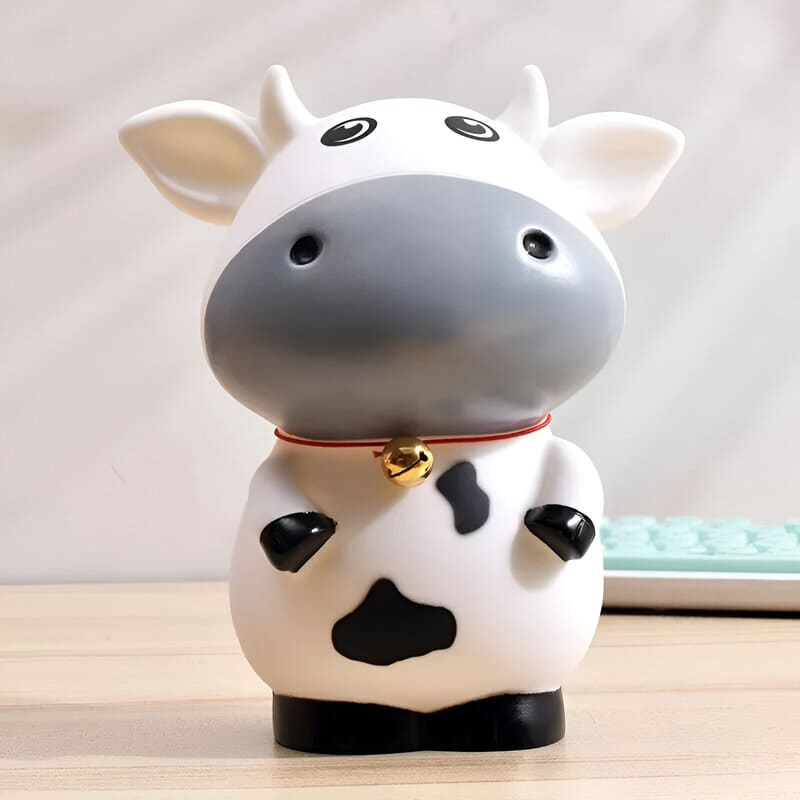 tirelire vache multicolore blanc noir