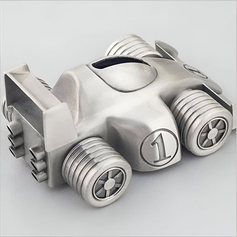 tirelire voiture de course argent