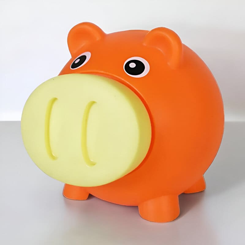 tirelire cochon orange