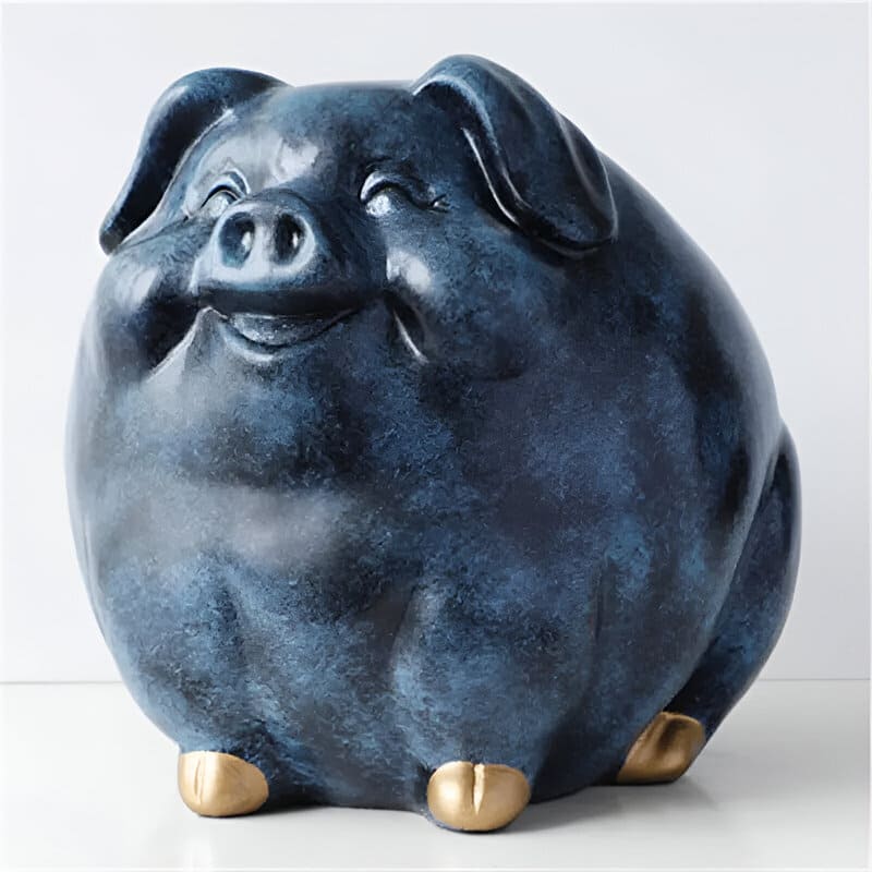 cochon geant tirelire bleu