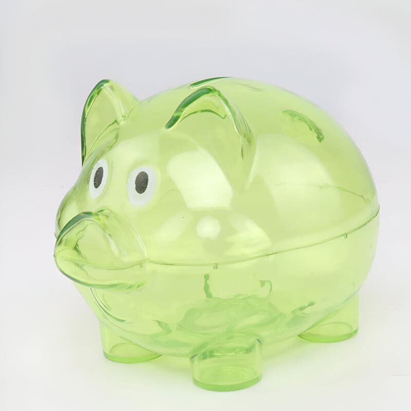 tirelire cochon transparente verte