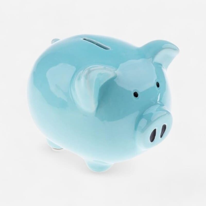 tirelire cochon vintage bleu