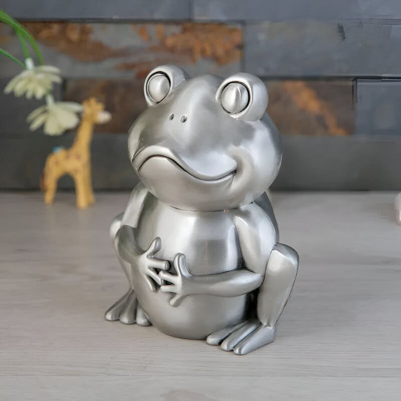 grenouille tirelire argent