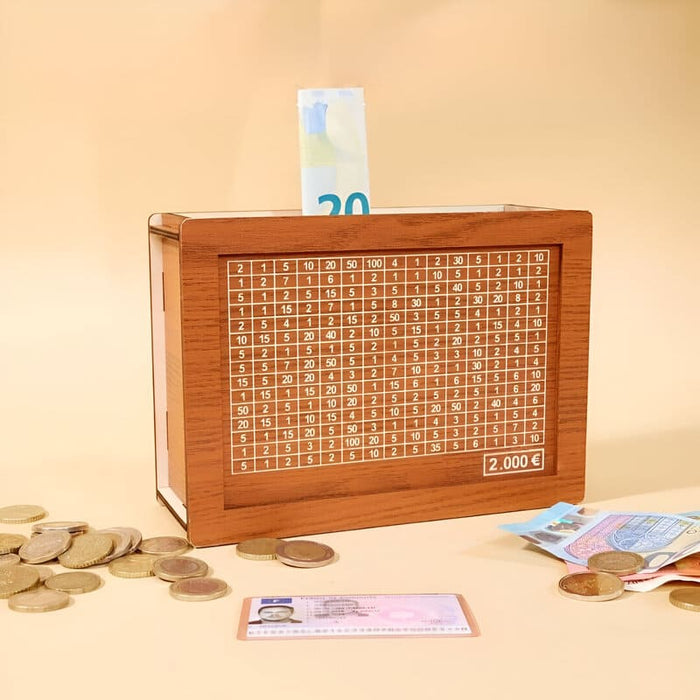 Waldspring Tirelire Japonaise Kakebo 1000 € Magique – Boîte Économies En Bois 17x12.5x7 Cm