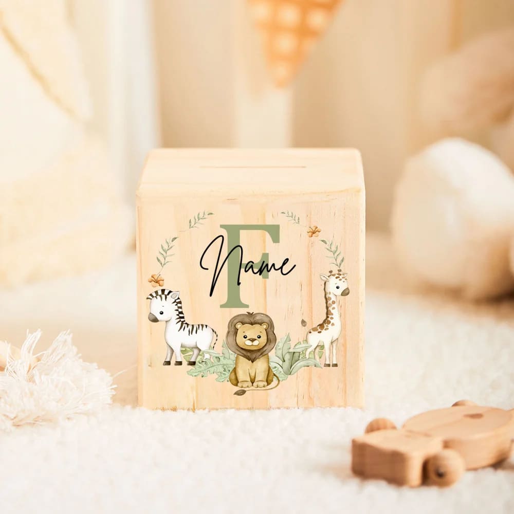 tirelire prénom personnalisé en bois lettre F