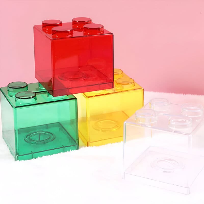 tirelire transparente en cube